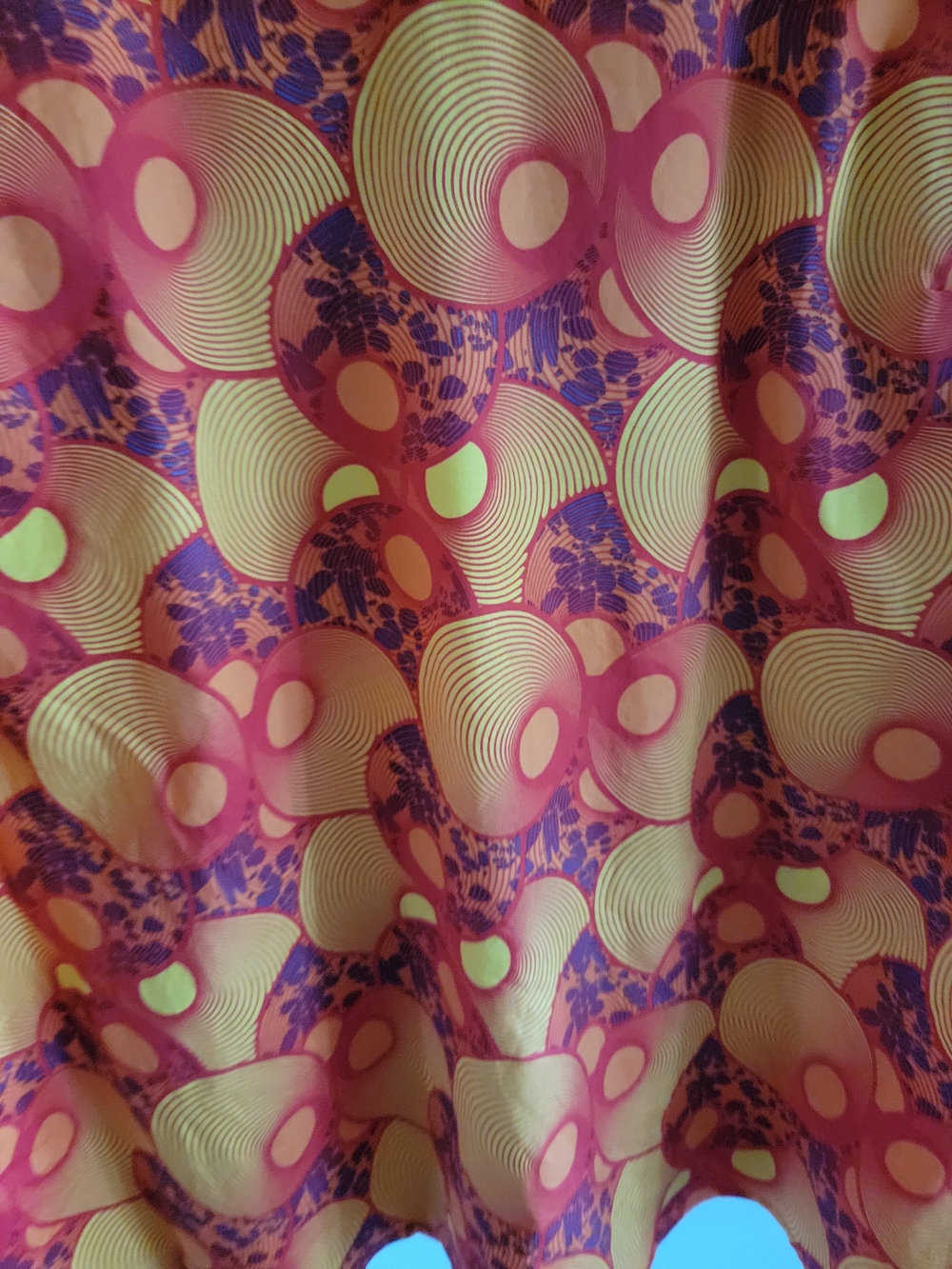 Ashro Orange and Yellow Geo Puff Sleeve Blouse - Picture 9 of 13